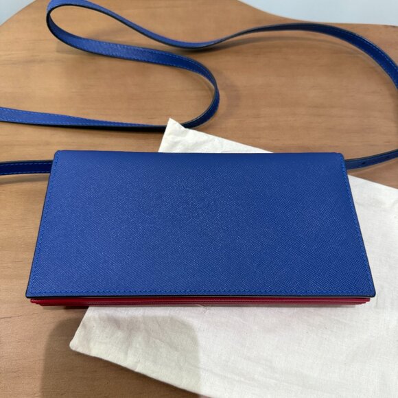 Marni Trunk Wallet with Crossbody Chain Blue/Red/Black - Picture 10 of 12